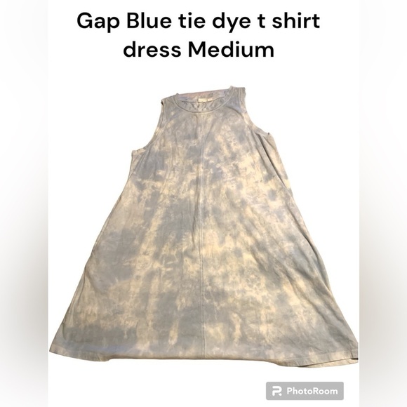 Gap Blue Tie Dye Print Tank T-Shirt trapeze style M EUC - Picture 4 of 4